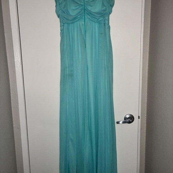 Jodi Kristopher Turquoise Dress with Beaded Accents - Picture 5 of 6